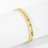 Hollow Roman Numeral Bracelet Titanium Steel Bangle