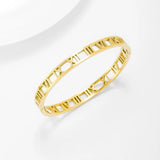 Hollow Roman Numeral Bracelet Titanium Steel Bangle
