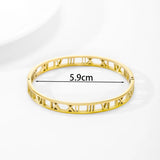 Hollow Roman Numeral Bracelet Titanium Steel Bangle