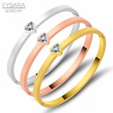 Heart Bracelet Stainless Steel Bangle Charm Bijoux Jewelry