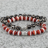 8mm Stone Beads Buddha Head Bracelet Men Women Charm Gemstone Bracelet