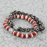 8mm Stone Beads Buddha Head Bracelet Men Women Charm Gemstone Bracelet