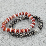 8mm Stone Beads Buddha Head Bracelet Men Women Charm Gemstone Bracelet