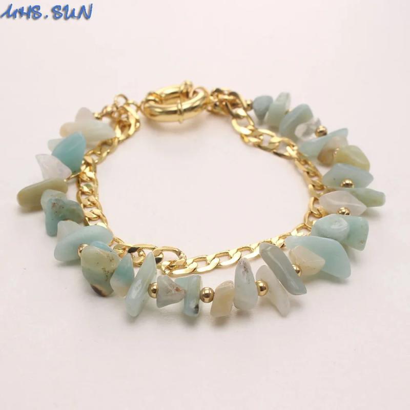 Bohemia Natural Stone Bracelets 2 Layers Charm Women Bangles