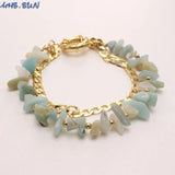 Bohemia Natural Stone Bracelets 2 Layers Charm Women Bangles