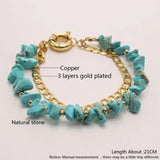 Bohemia Natural Stone Bracelets 2 Layers Charm Women Bangles