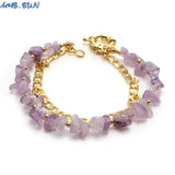 Bohemia Natural Stone Bracelets 2 Layers Charm Women Bangles