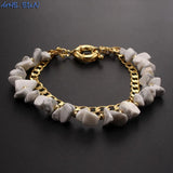 Bohemia Natural Stone Bracelets 2 Layers Charm Women Bangles