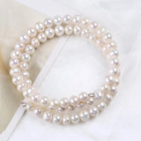6-7mm Potato Shape Freshwater Pearl Bangle Bracelet
