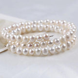 6-7mm Potato Shape Freshwater Pearl Bangle Bracelet