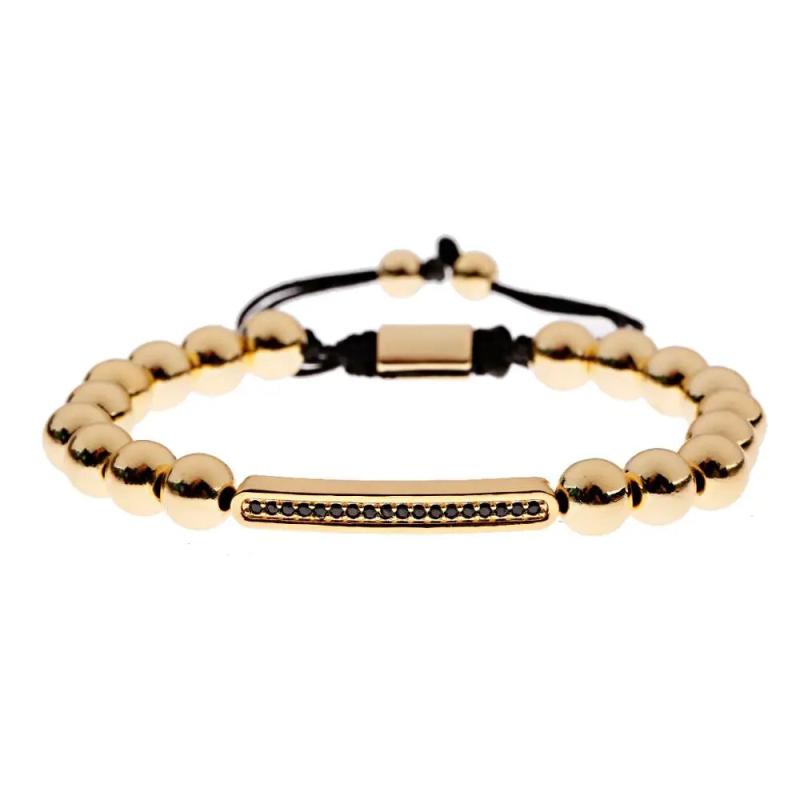 Skeleton Head Beads Bracelet with Pave Zircon Charm