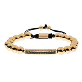 Skeleton Head Beads Bracelet with Pave Zircon Charm