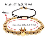 Skeleton Head Beads Bracelet with Pave Zircon Charm