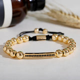 Skeleton Head Beads Bracelet with Pave Zircon Charm