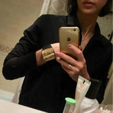 Red Leather Wide Jewelry Punk Style Wrist Bracelet Couple Style