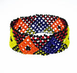 Hippy Friendship Bead Bracelet Crochet Woven Seed Beads Square Pattern Bracelets