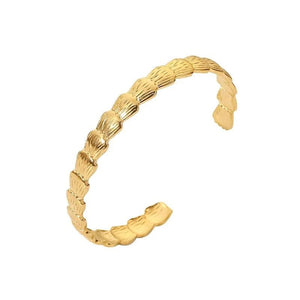 Youthway Stainless Steel Open Charm Bracelet Waterproof Golden Wrist Jewelry