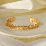 Youthway Stainless Steel Open Charm Bracelet Waterproof Golden Wrist Jewelry