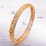 24K Dubai Bracelets Bangles Women Girl Wedding Copper Bride Bangle