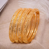 24K Dubai Bracelets Bangles Women Girl Wedding Copper Bride Bangle