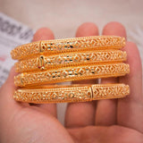 24K Dubai Bracelets Bangles Women Girl Wedding Copper Bride Bangle