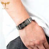 Christian Cross Bracelet with Bible Letter Words Stainless Steel Magnetic Cuff