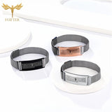 Christian Cross Bracelet with Bible Letter Words Stainless Steel Magnetic Cuff