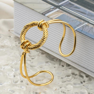 Boho Bracelet Cuff Open Bangle Stainless Steel Jewelry