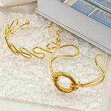 Boho Bracelet Cuff Open Bangle Stainless Steel Jewelry