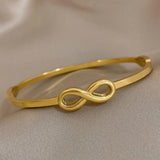 316L Stainless Steel 8 Shape Pave Opening Cuff Bracelet Gift