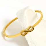 316L Stainless Steel 8 Shape Pave Opening Cuff Bracelet Gift