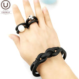 Women's Rubber Charm Cuff Bracelet