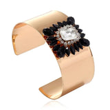 Cuban Vintage Punk Crystal Cuff Bracelet Bangle For Women