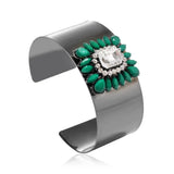 Cuban Vintage Punk Crystal Cuff Bracelet Bangle For Women
