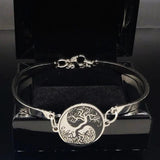 Gossip Tree of Life Stainless Steel Bangles Bracelets Women Silver B1763S07