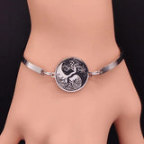 Gossip Tree of Life Stainless Steel Bangles Bracelets Women Silver B1763S07