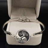 Gossip Tree of Life Stainless Steel Bangles Bracelets Women Silver B1763S07