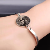 Gossip Tree of Life Stainless Steel Bangles Bracelets Women Silver B1763S07