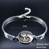 Gossip Tree of Life Stainless Steel Bangles Bracelets Women Silver B1763S07
