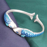 National Style Glazed Lucky Carp Art Female Bracelet
