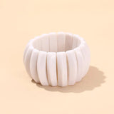 Colorful Beads Strand Bracelet Elastic Resin Cuff Bangle for Women Girls