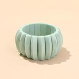 Colorful Beads Strand Bracelet Elastic Resin Cuff Bangle for Women Girls