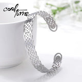 Stainless Steel Geometric Knot Cuff Bracelet Hand Jewelry