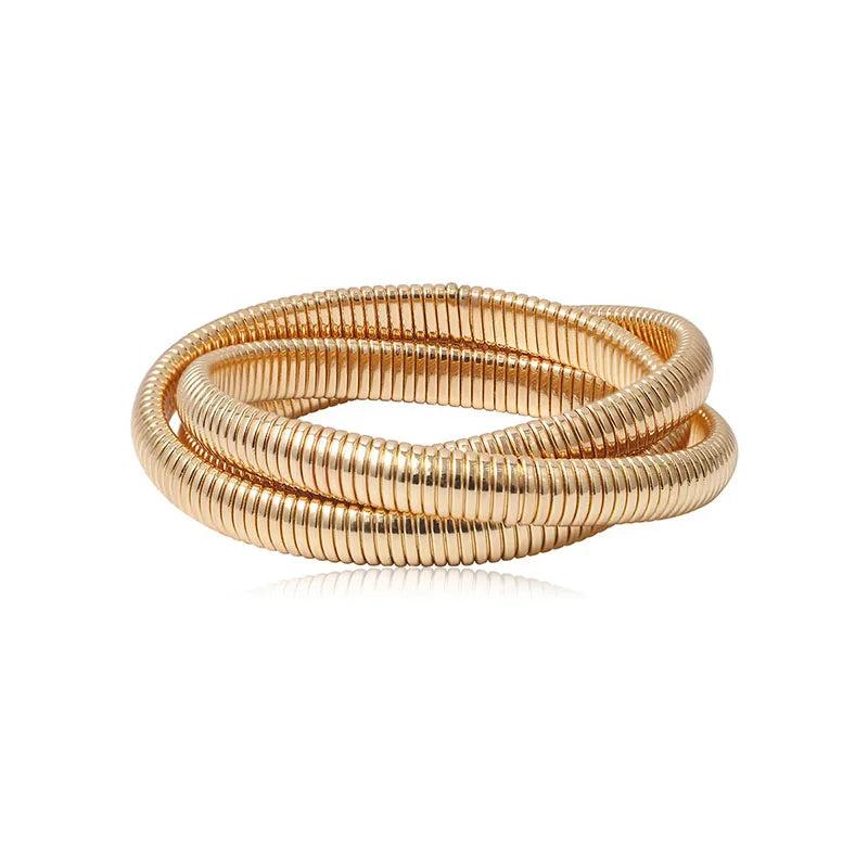 Three Wide Metal Cross Bracelet Punk Style Alloy Bracelet For Women Girl