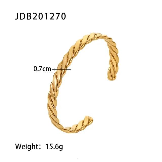 Youthway Cuban Chain Bracelet 18K PVD Plated Textured Jewelry for Women