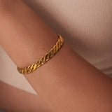 Youthway Cuban Chain Bracelet 18K PVD Plated Textured Jewelry for Women