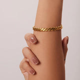Youthway Cuban Chain Bracelet 18K PVD Plated Textured Jewelry for Women
