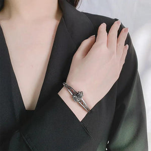 Thai Silver Blessing Bag Carp Pattern Silver Plated Bracelet