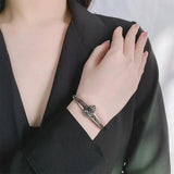 Thai Silver Blessing Bag Carp Pattern Silver Plated Bracelet