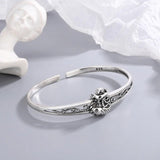 Thai Silver Blessing Bag Carp Pattern Silver Plated Bracelet